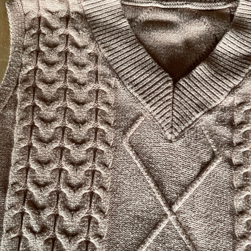 Women’s Tan Sweater Vest - Picture 2 of 3
